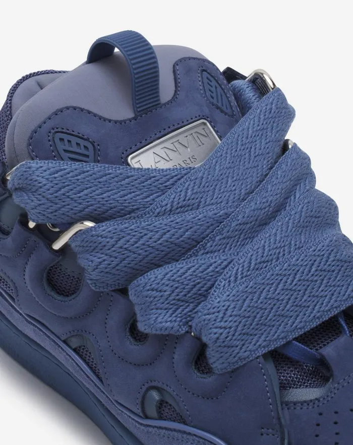 Men Lanvin Sneakers Leather Curb Sneakers Cornflower Men Lanvin Sneakers Leather Curb Sneakers Cornflower
