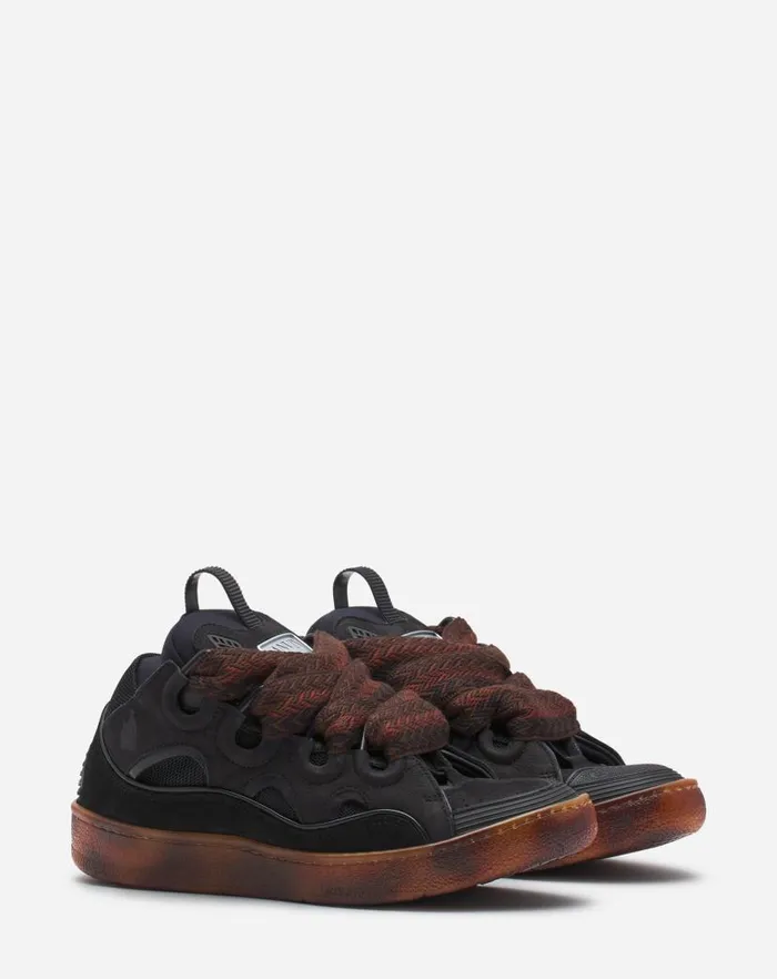 Men Lanvin Sneakers Leather Curb Sneakers Dark Brownbrown Men Lanvin Sneakers Leather Curb Sneakers Dark Brownbrown
