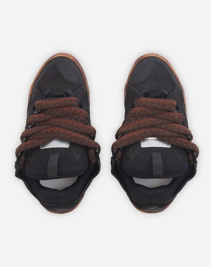 Men Lanvin Sneakers Leather Curb Sneakers Dark Brownbrown Men Lanvin Sneakers Leather Curb Sneakers Dark Brownbrown