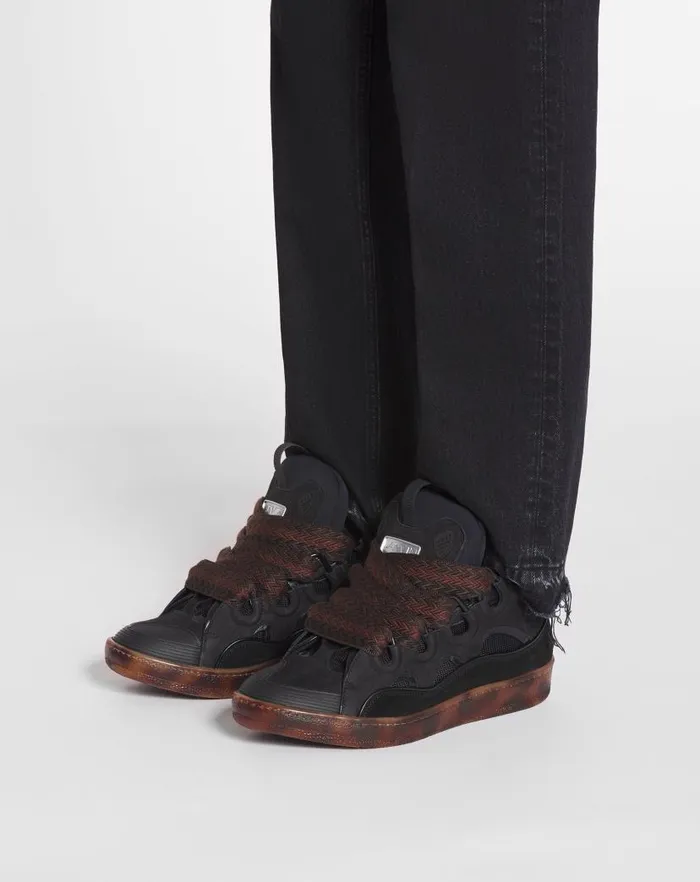 Men Lanvin Sneakers Leather Curb Sneakers Dark Brownbrown Men Lanvin Sneakers Leather Curb Sneakers Dark Brownbrown