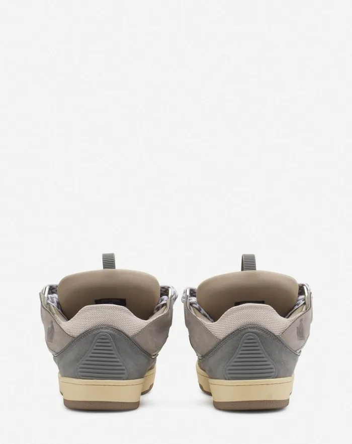 Men Lanvin Sneakers Leather Curb Sneakers Grey 2 Men Lanvin Sneakers Leather Curb Sneakers Grey 2
