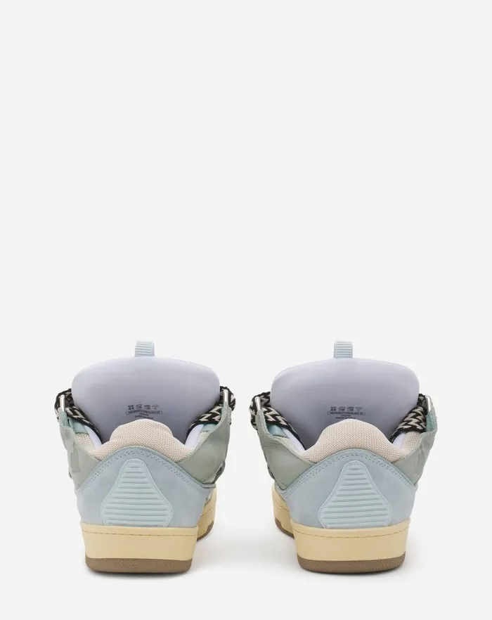 Men Lanvin Sneakers Leather Curb Sneakers Light Blue Men Lanvin Sneakers Leather Curb Sneakers Light Blue