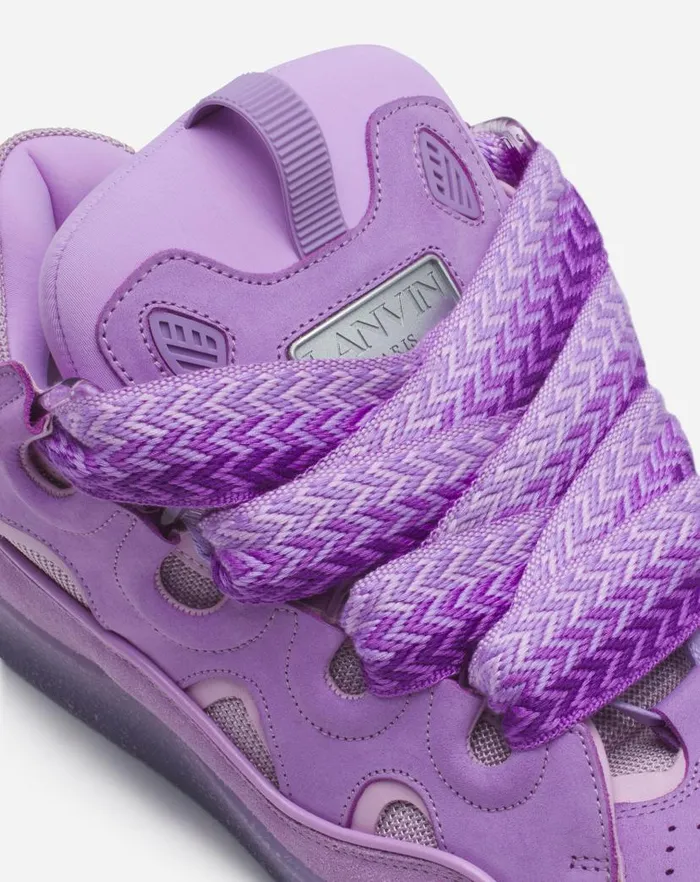 Men Lanvin Sneakers Leather Curb Sneakers Lilac