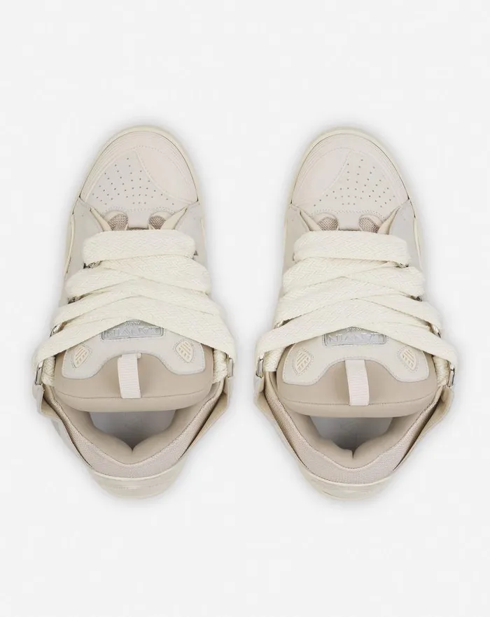 Men Lanvin Sneakers Leather Curb Sneakers Peach