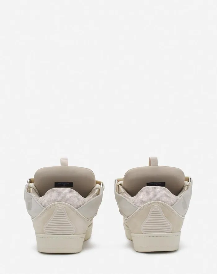 Men Lanvin Sneakers Leather Curb Sneakers Peach