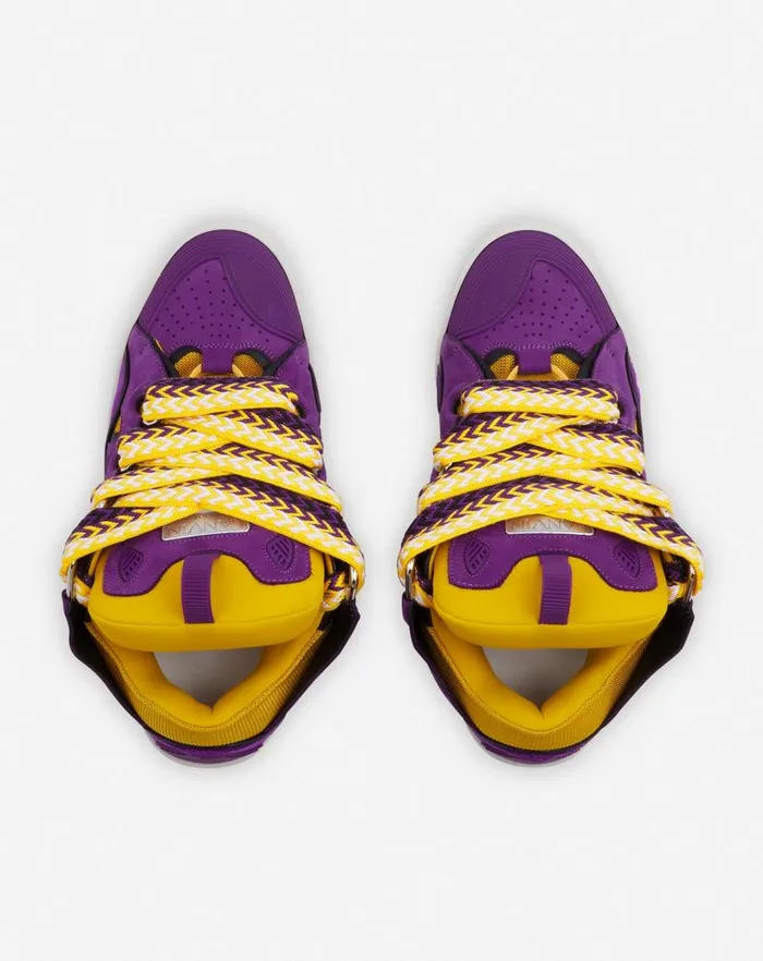 Men Lanvin Sneakers Leather Curb Sneakers Purpleyellow Men Lanvin Sneakers Leather Curb Sneakers Purpleyellow