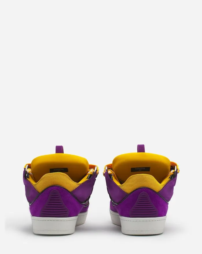 Men Lanvin Sneakers Leather Curb Sneakers Purpleyellow Men Lanvin Sneakers Leather Curb Sneakers Purpleyellow