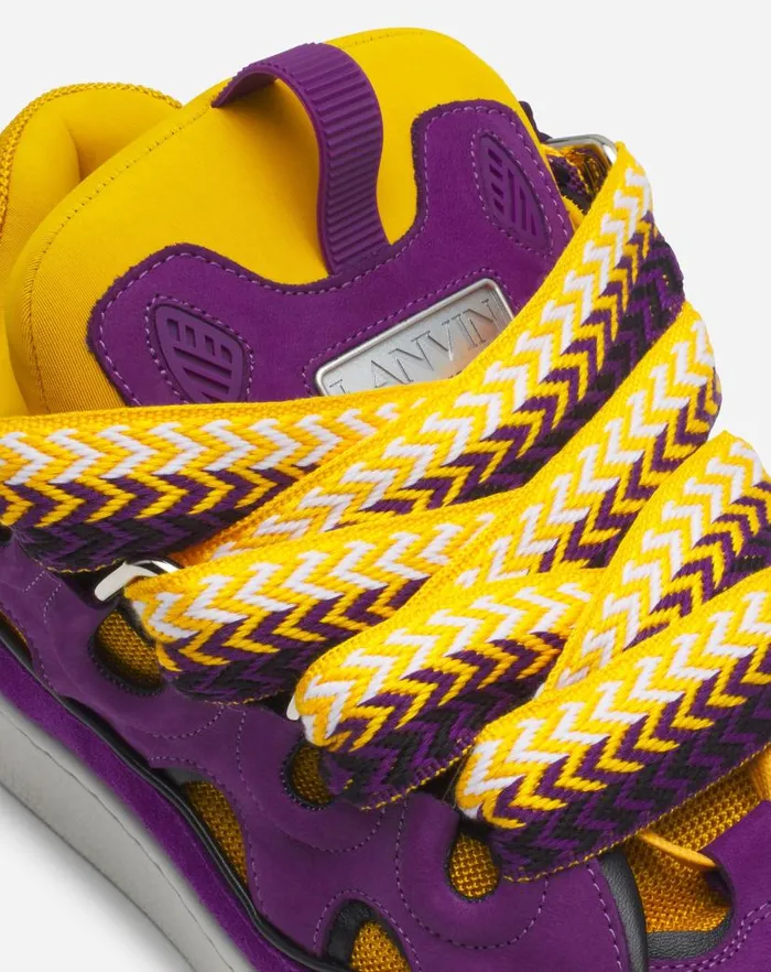Men Lanvin Sneakers Leather Curb Sneakers Purpleyellow Men Lanvin Sneakers Leather Curb Sneakers Purpleyellow