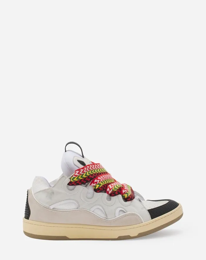 Men Lanvin Sneakers Leather Curb Sneakers White