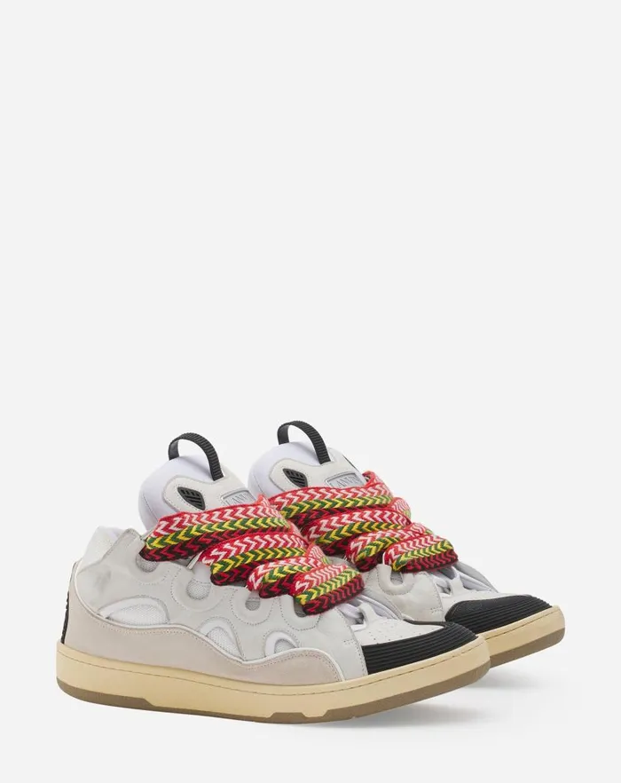 Men Lanvin Sneakers Leather Curb Sneakers White Men Lanvin Sneakers Leather Curb Sneakers White