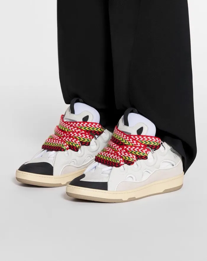 Men Lanvin Sneakers Leather Curb Sneakers White Men Lanvin Sneakers Leather Curb Sneakers White