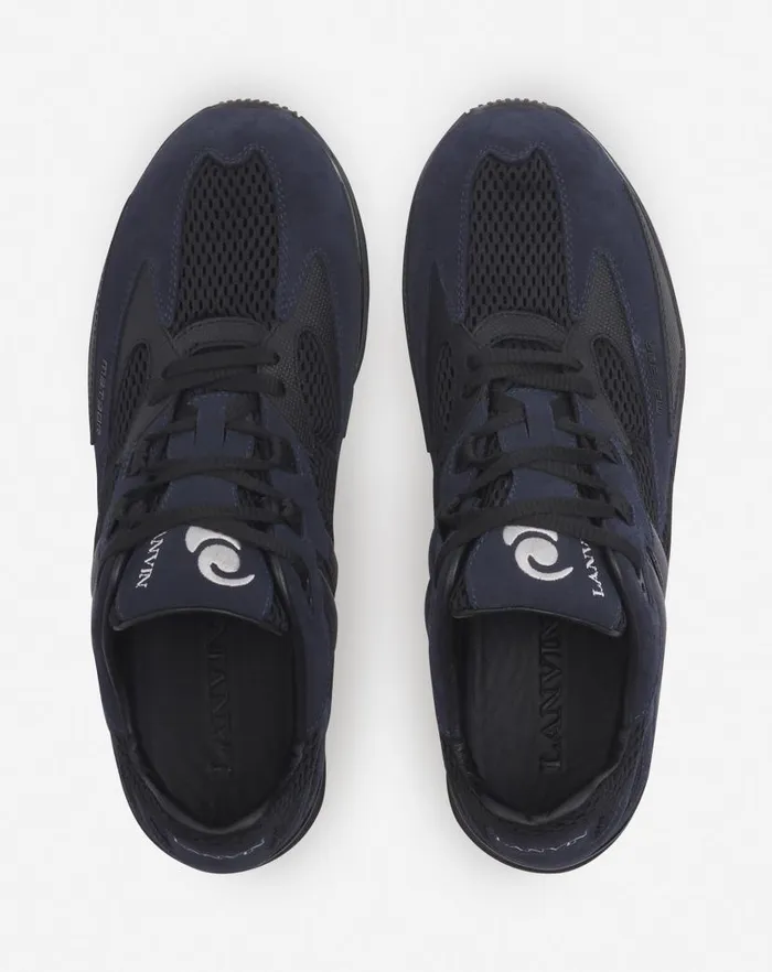 Men Lanvin Sneakers Meteor Sneakers In Mesh And Suede Anthraciteblack Men Lanvin Sneakers Meteor Sneakers In Mesh And Suede Anthraciteblack