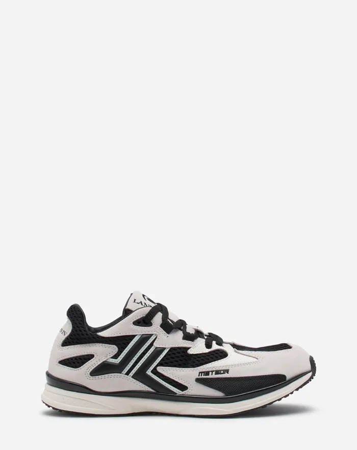 Men Lanvin Sneakers Meteor Sneakers In Mesh And Suede Blackwhite