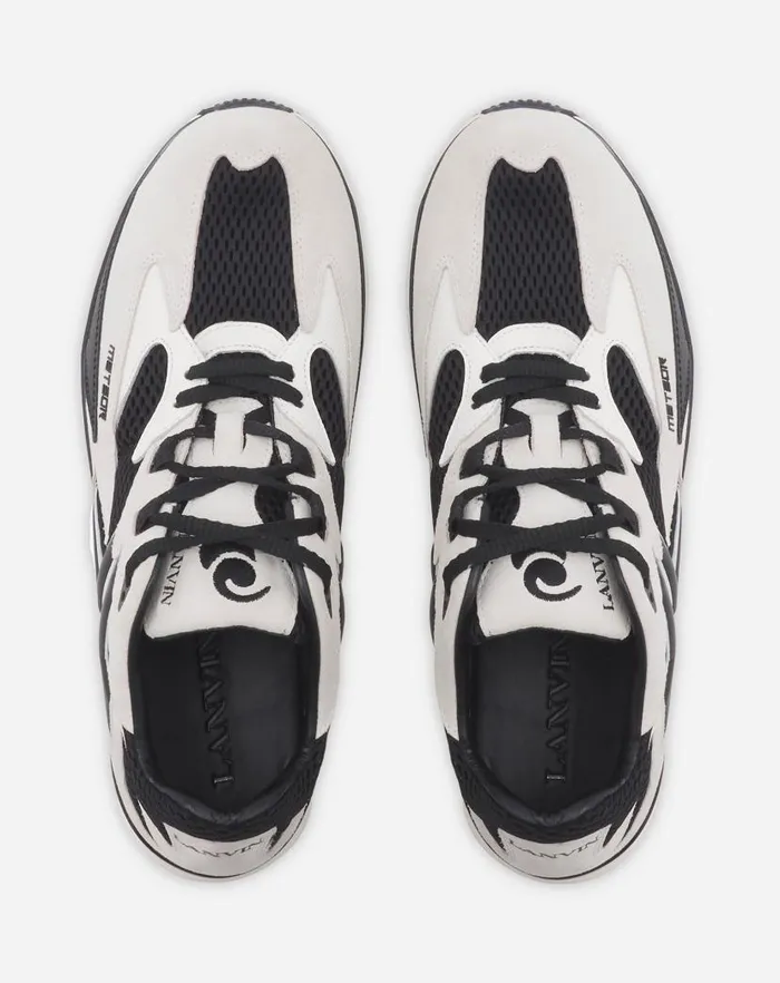Men Lanvin Sneakers Meteor Sneakers In Mesh And Suede Blackwhite Men Lanvin Sneakers Meteor Sneakers In Mesh And Suede Blackwhite