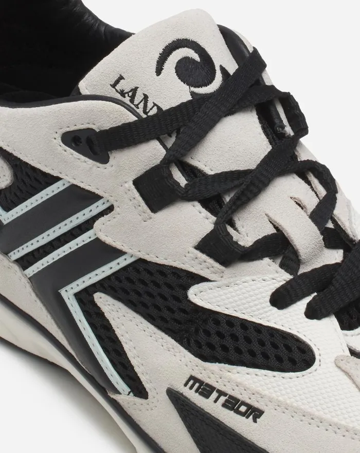Men Lanvin Sneakers Meteor Sneakers In Mesh And Suede Blackwhite Men Lanvin Sneakers Meteor Sneakers In Mesh And Suede Blackwhite