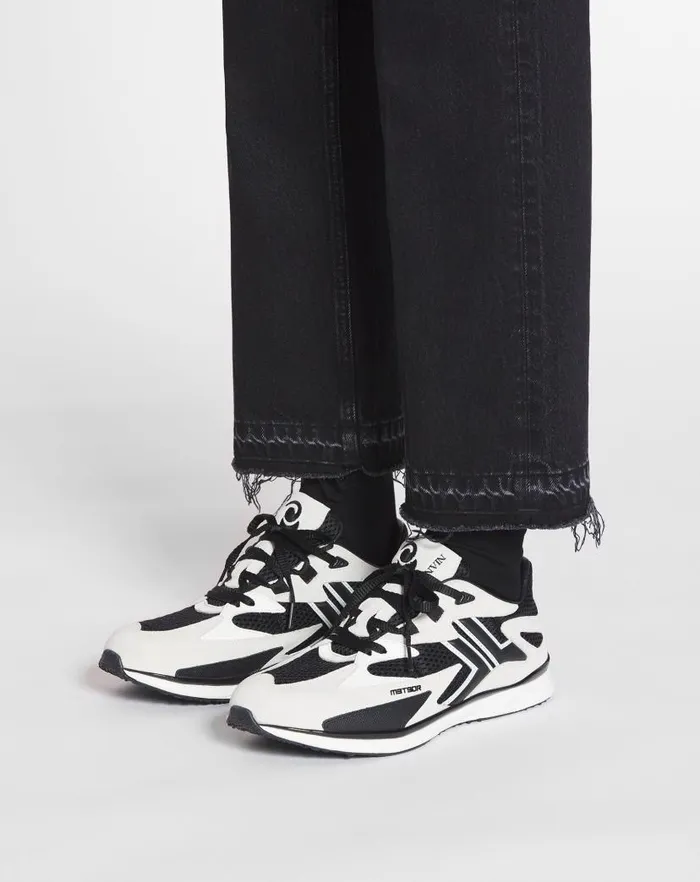 Men Lanvin Sneakers Meteor Sneakers In Mesh And Suede Blackwhite Men Lanvin Sneakers Meteor Sneakers In Mesh And Suede Blackwhite