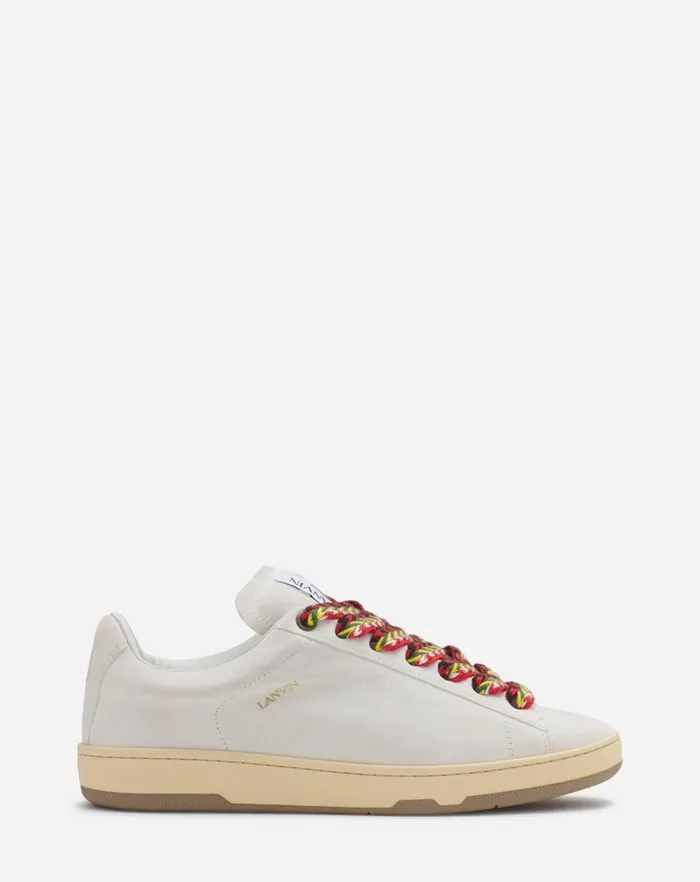 Men Lanvin Sneakers Suede Curb Lite Sneakers White