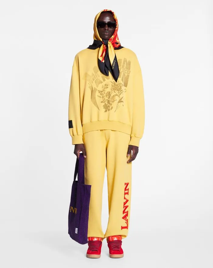 Men Lanvin Socks Lanvin X Future Unisex Loosefit Printed Sweatshirt Corn Men Lanvin Socks Lanvin X Future Unisex Loosefit Printed Sweatshirt Corn