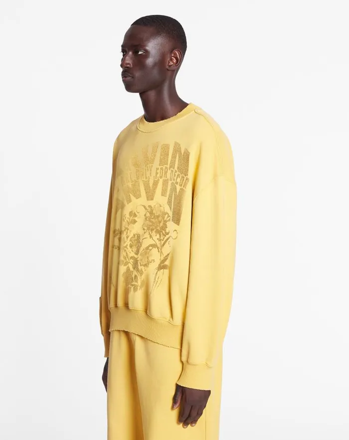 Men Lanvin Socks Lanvin X Future Unisex Loosefit Printed Sweatshirt Corn Men Lanvin Socks Lanvin X Future Unisex Loosefit Printed Sweatshirt Corn