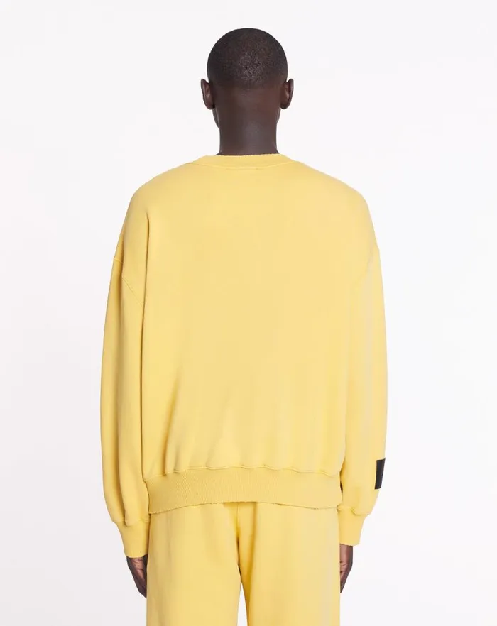 Men Lanvin Socks Lanvin X Future Unisex Loosefit Printed Sweatshirt Corn Men Lanvin Socks Lanvin X Future Unisex Loosefit Printed Sweatshirt Corn