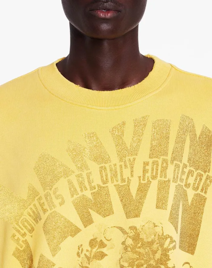 Men Lanvin Socks Lanvin X Future Unisex Loosefit Printed Sweatshirt Corn Men Lanvin Socks Lanvin X Future Unisex Loosefit Printed Sweatshirt Corn