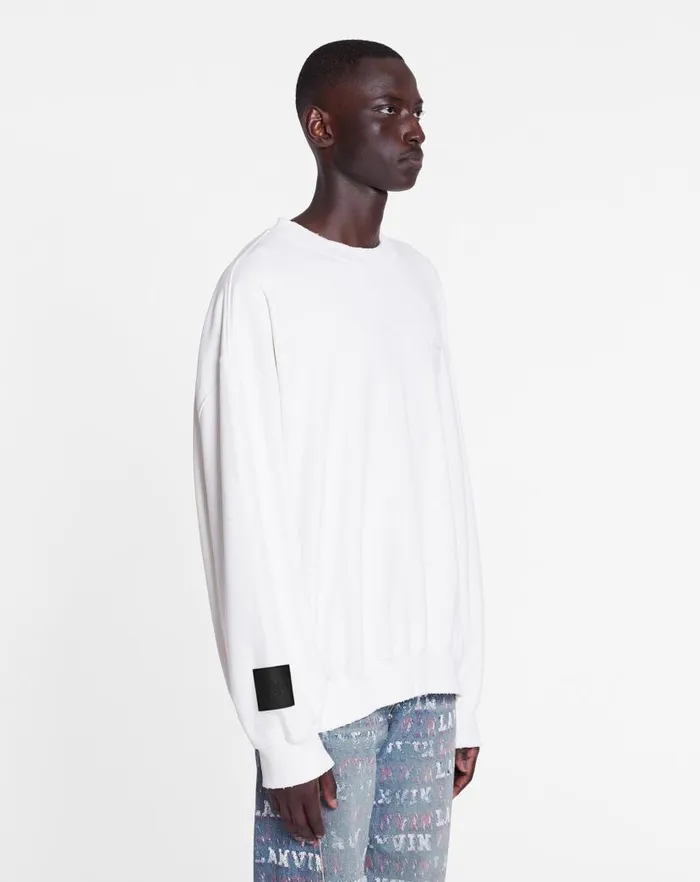 Men Lanvin Socks Lanvin X Future Unisex Loosefit Printed Sweatshirt White Mustang