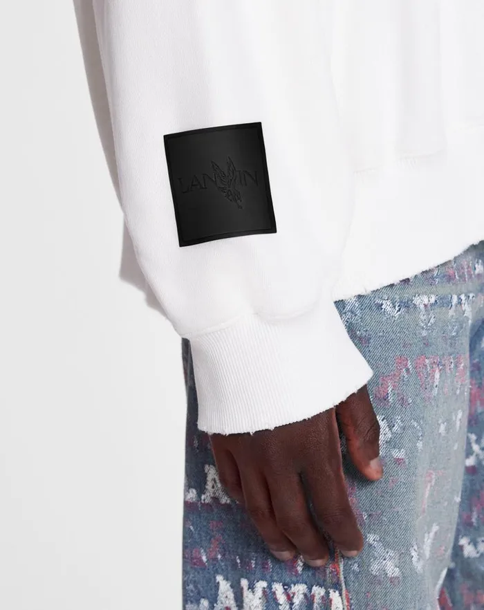 Men Lanvin Socks Lanvin X Future Unisex Loosefit Printed Sweatshirt White Mustang