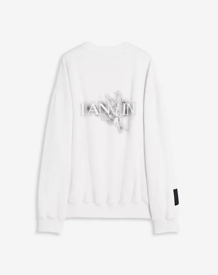 Men Lanvin Socks Lanvin X Future Unisex Loosefit Printed Sweatshirt White Mustang