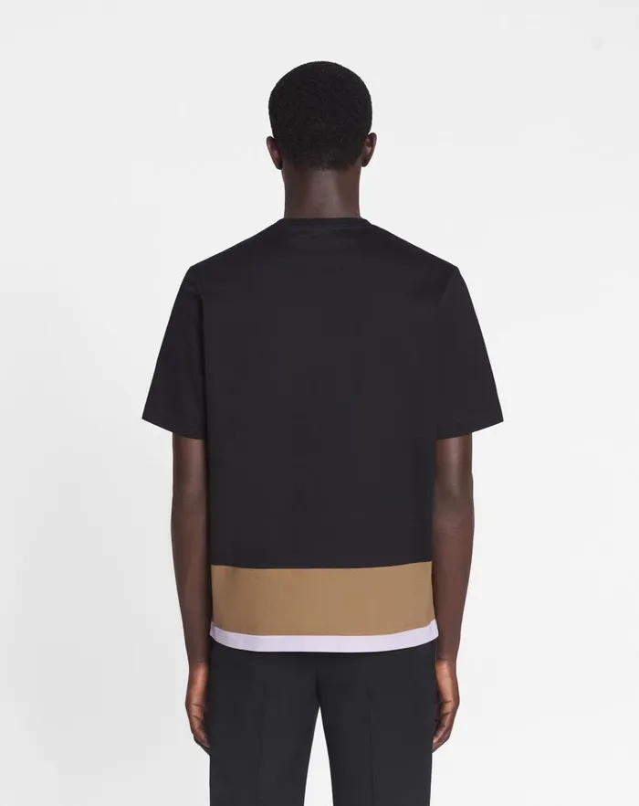 Men Lanvin Tshirts and Polos Classic Striped Tshirt Black Men Lanvin Tshirts and Polos Classic Striped Tshirt Black