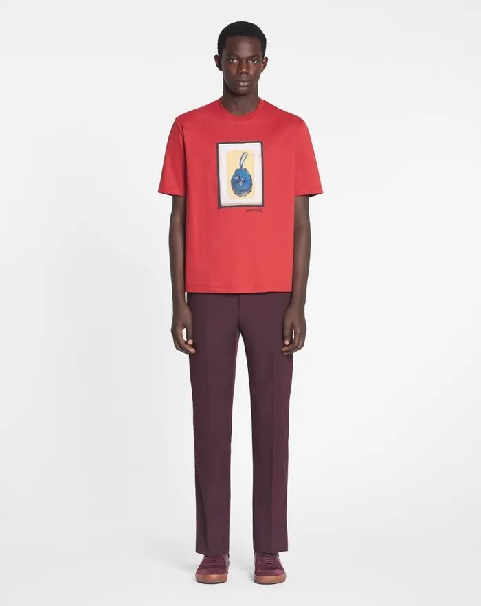 Men Lanvin Tshirts and Polos Classic Tshirt With An Archives Print Turkish Red Men Lanvin Tshirts and Polos Classic Tshirt With An Archives Print Turkish Red