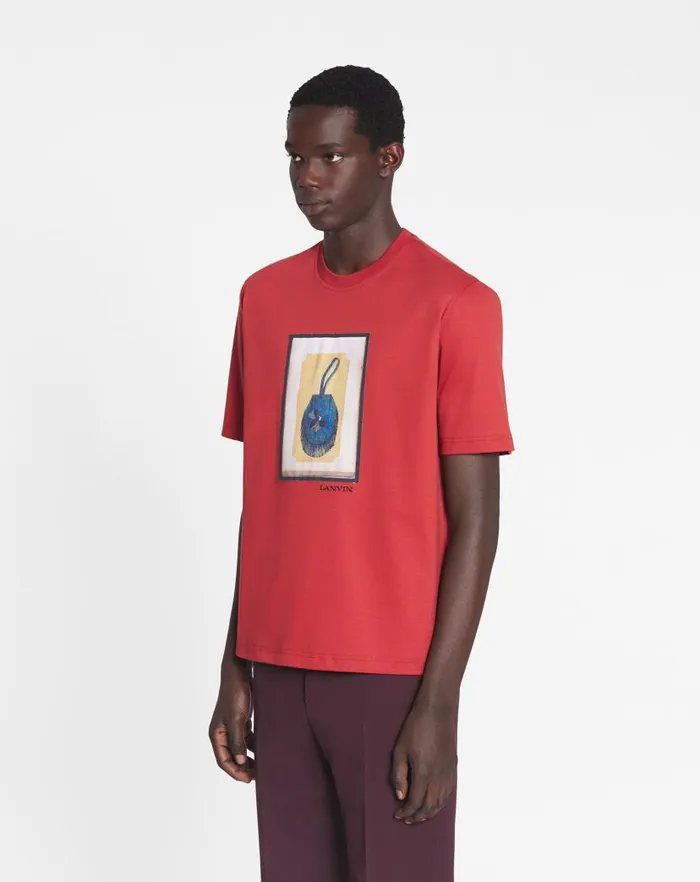 Men Lanvin Tshirts and Polos Classic Tshirt With An Archives Print Turkish Red Men Lanvin Tshirts and Polos Classic Tshirt With An Archives Print Turkish Red