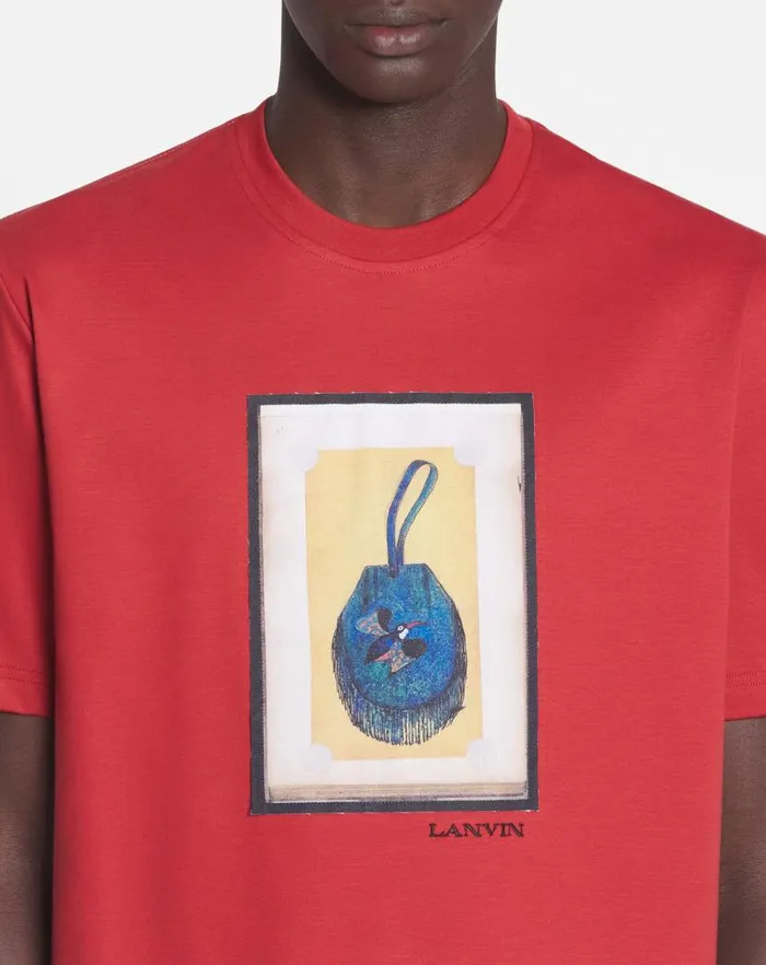 Men Lanvin Tshirts and Polos Classic Tshirt With An Archives Print Turkish Red Men Lanvin Tshirts and Polos Classic Tshirt With An Archives Print Turkish Red