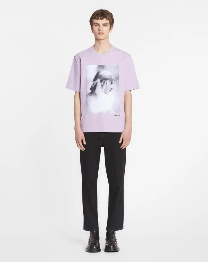 Men Lanvin Tshirts and Polos Classic Tshirt With An Archives Print Wisteria Men Lanvin Tshirts and Polos Classic Tshirt With An Archives Print Wisteria