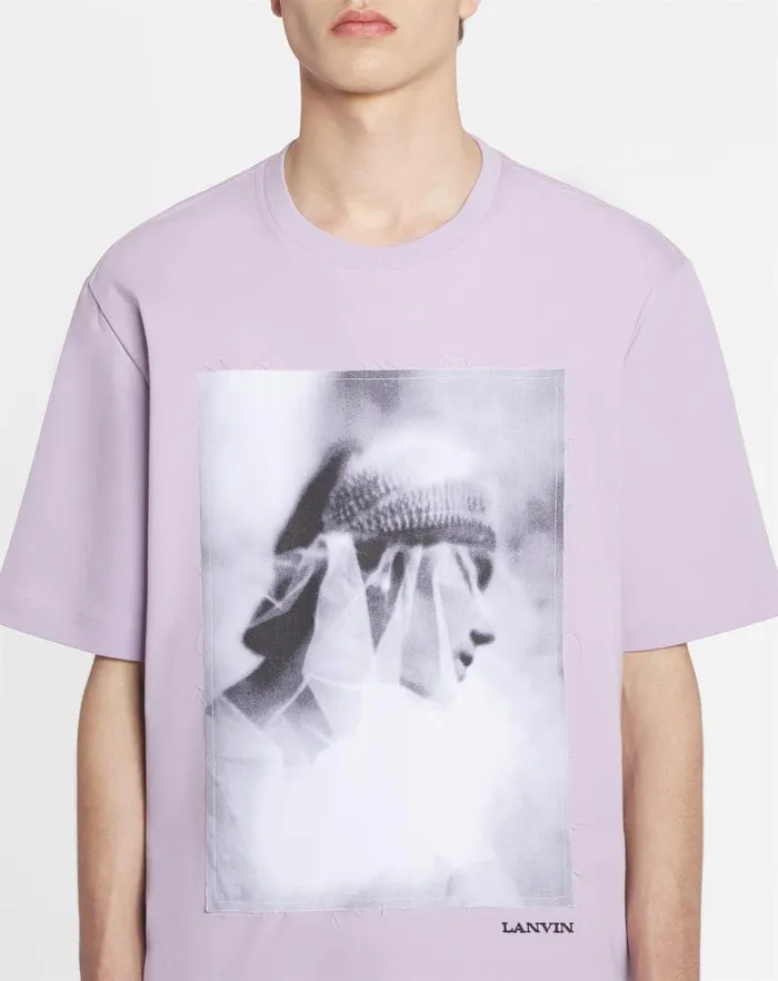 Men Lanvin Tshirts and Polos Classic Tshirt With An Archives Print Wisteria Men Lanvin Tshirts and Polos Classic Tshirt With An Archives Print Wisteria