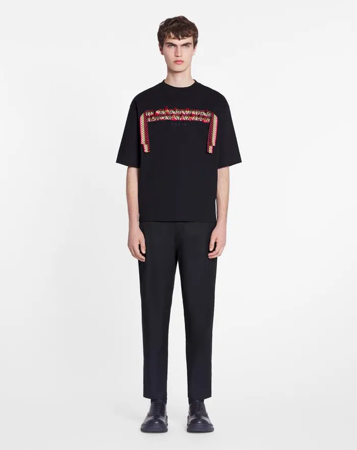 Men Lanvin Tshirts and Polos Curb Lace Lanvin Oversized Tshirt Black Men Lanvin Tshirts and Polos Curb Lace Lanvin Oversized Tshirt Black