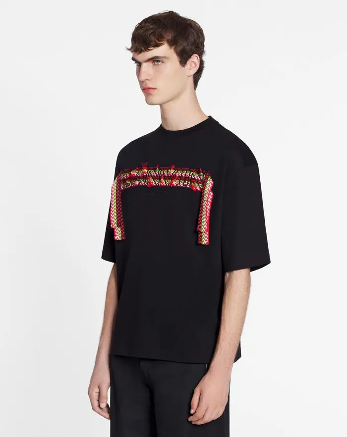 Men Lanvin Tshirts and Polos Curb Lace Lanvin Oversized Tshirt Black Men Lanvin Tshirts and Polos Curb Lace Lanvin Oversized Tshirt Black