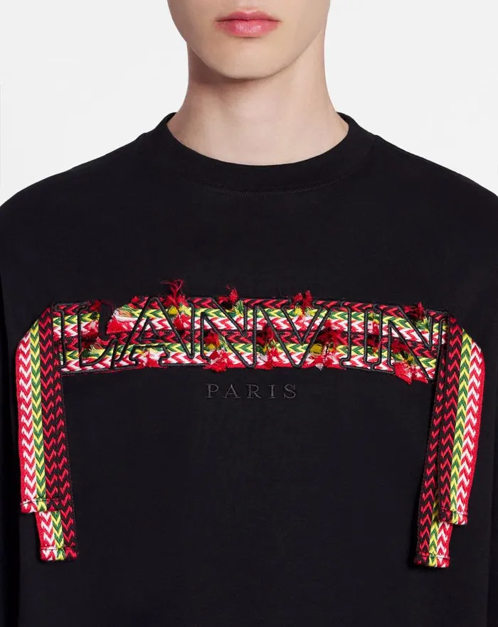 Men Lanvin Tshirts and Polos Curb Lace Lanvin Oversized Tshirt Black Men Lanvin Tshirts and Polos Curb Lace Lanvin Oversized Tshirt Black