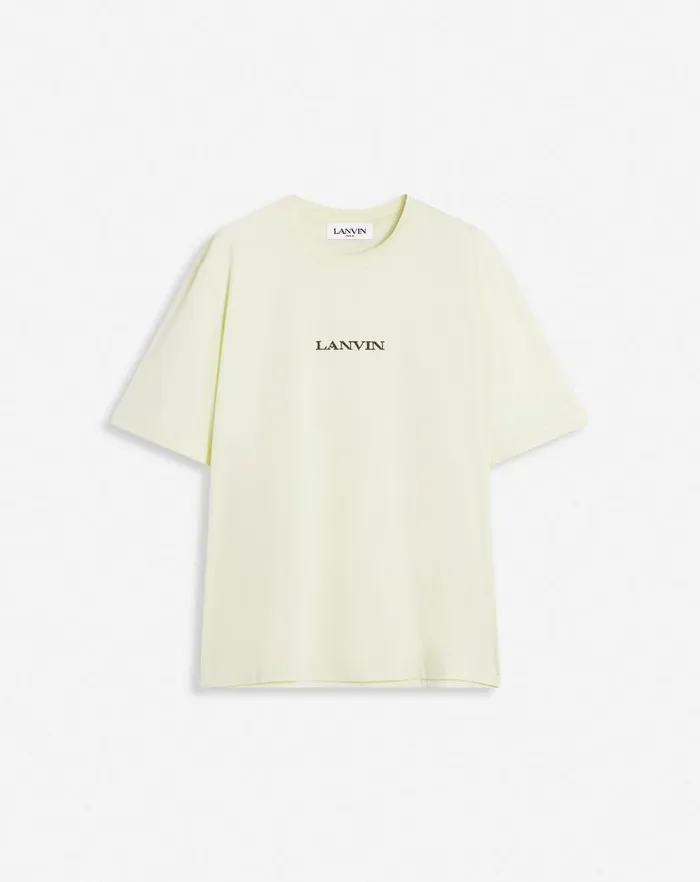 Men Lanvin Tshirts and Polos Lanvin Embroidered Classic Tshirt Quartz