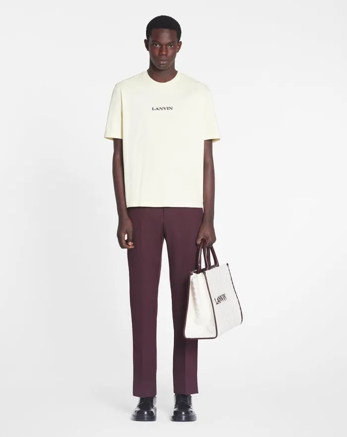 Men Lanvin Tshirts and Polos Lanvin Embroidered Classic Tshirt Quartz Men Lanvin Tshirts and Polos Lanvin Embroidered Classic Tshirt Quartz