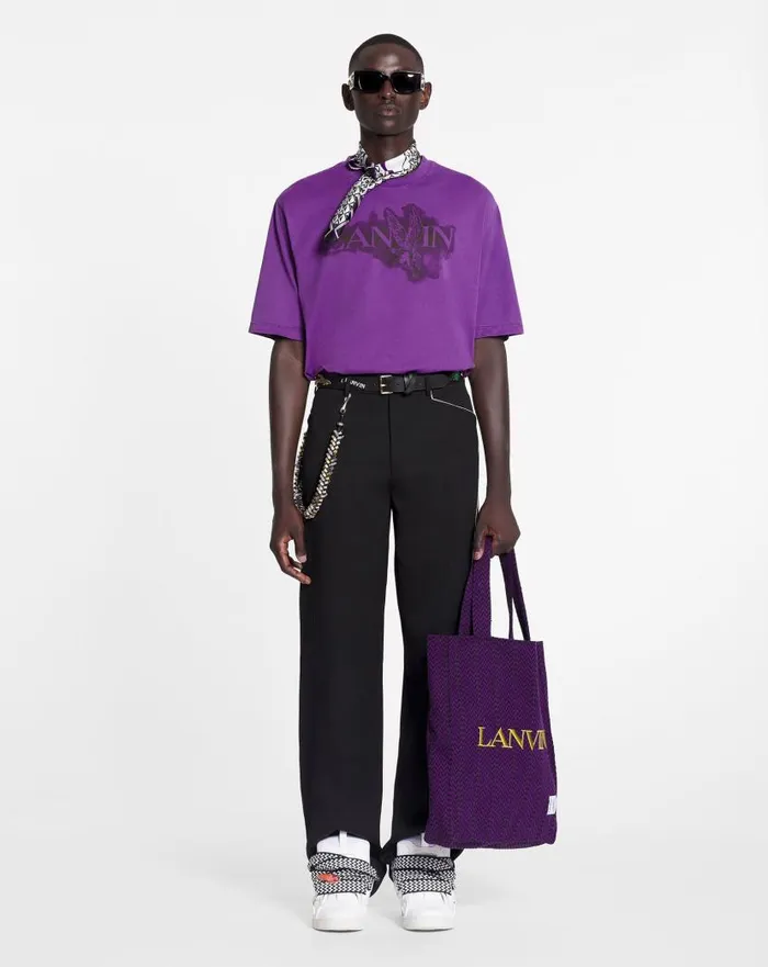 Men Lanvin Tshirts and Polos Lanvin X Future Classic Eagle Print Tshirt Purple Reign Men Lanvin Tshirts and Polos Lanvin X Future Classic Eagle Print Tshirt Purple Reign
