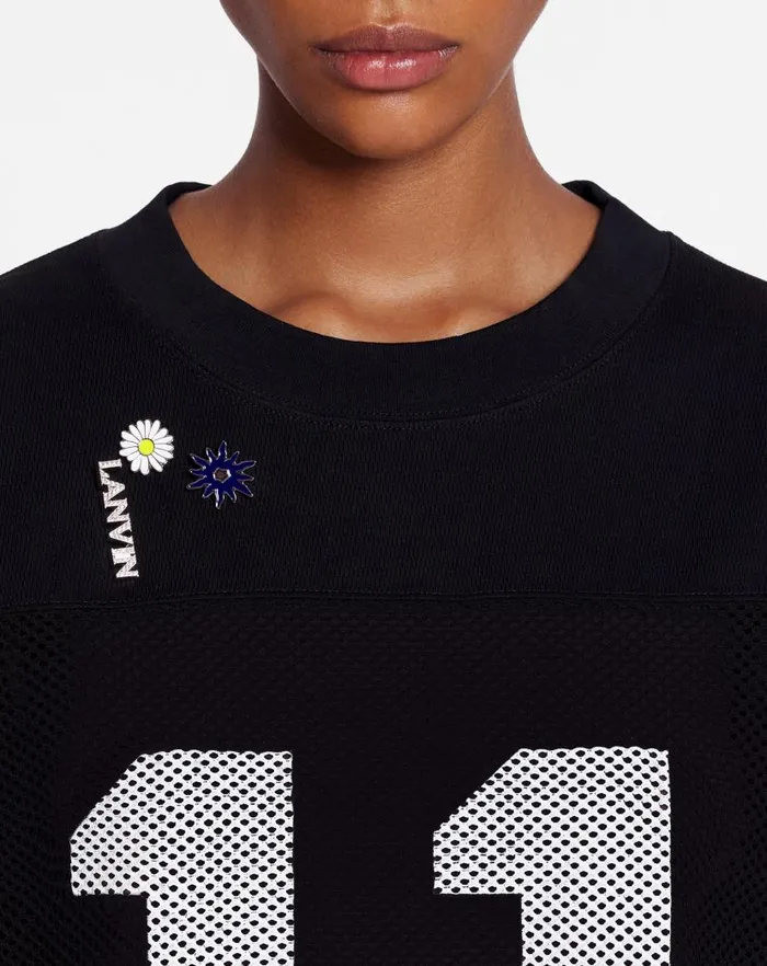 Men Lanvin Tshirts and Polos Lanvin X Future Loosefit Mesh Tshirt Black Men Lanvin Tshirts and Polos Lanvin X Future Loosefit Mesh Tshirt Black
