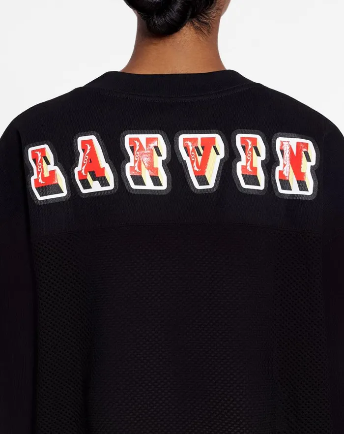 Men Lanvin Tshirts and Polos Lanvin X Future Loosefit Mesh Tshirt Black Men Lanvin Tshirts and Polos Lanvin X Future Loosefit Mesh Tshirt Black