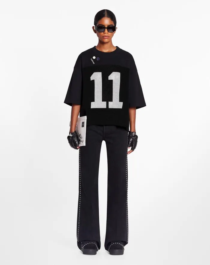 Men Lanvin Tshirts and Polos Lanvin X Future Loosefit Mesh Tshirt Black Men Lanvin Tshirts and Polos Lanvin X Future Loosefit Mesh Tshirt Black
