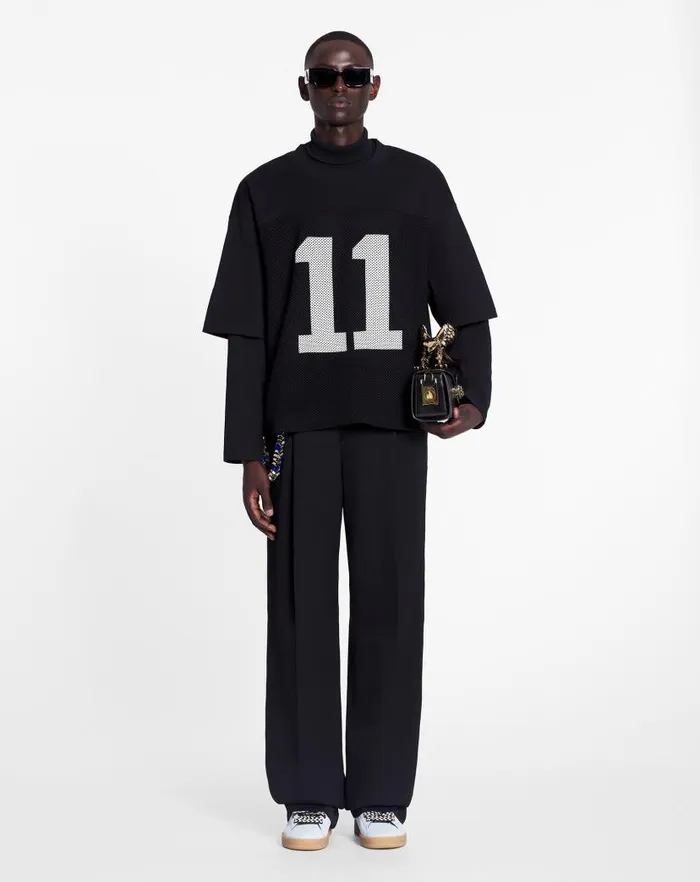 Men Lanvin Tshirts and Polos Lanvin X Future Loosefit Mesh Tshirt Black Men Lanvin Tshirts and Polos Lanvin X Future Loosefit Mesh Tshirt Black