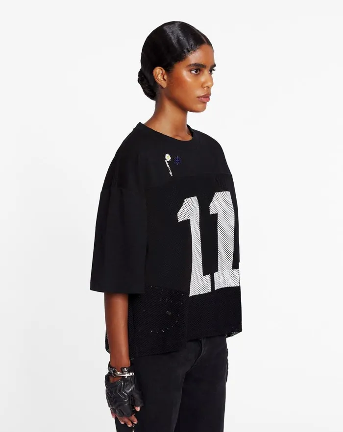 Men Lanvin Tshirts and Polos Lanvin X Future Loosefit Mesh Tshirt Black Men Lanvin Tshirts and Polos Lanvin X Future Loosefit Mesh Tshirt Black