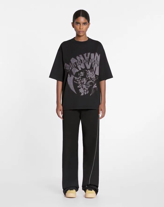 Men Lanvin Tshirts and Polos Lanvin X Future Unisex Loosefit Printed Tshirt Black Men Lanvin Tshirts and Polos Lanvin X Future Unisex Loosefit Printed Tshirt Black