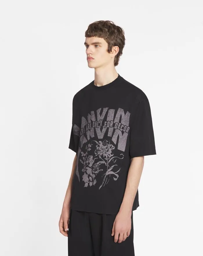 Men Lanvin Tshirts and Polos Lanvin X Future Unisex Loosefit Printed Tshirt Black Men Lanvin Tshirts and Polos Lanvin X Future Unisex Loosefit Printed Tshirt Black