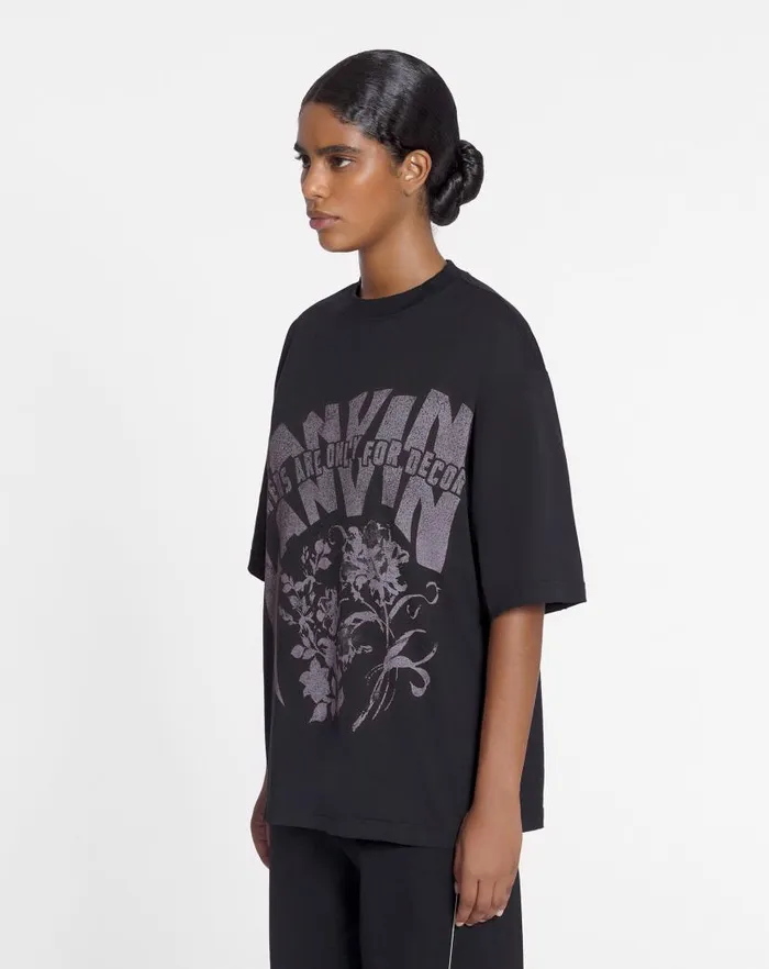 Men Lanvin Tshirts and Polos Lanvin X Future Unisex Loosefit Printed Tshirt Black Men Lanvin Tshirts and Polos Lanvin X Future Unisex Loosefit Printed Tshirt Black