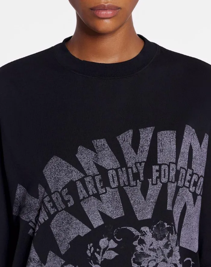 Men Lanvin Tshirts and Polos Lanvin X Future Unisex Loosefit Printed Tshirt Black Men Lanvin Tshirts and Polos Lanvin X Future Unisex Loosefit Printed Tshirt Black