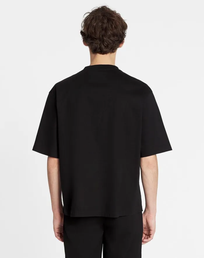 Men Lanvin Tshirts and Polos Oversized Lanvin Paris Embroidered Tshirt Black